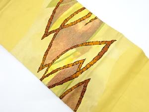 リサイクル　抽象木の葉模様織り出し名古屋帯